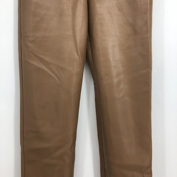 Aritzia Wilfred the Melina Vegan leather tan / camel pants size 6 - Picture 13 of 16